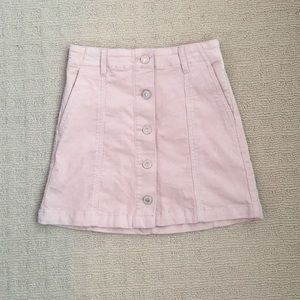 Forever 21 Pink Corduroy Button Up Skirt